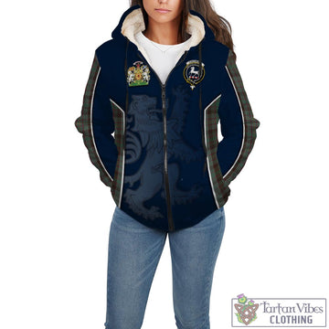 Cochrane Hunting Tartan Sherpa Hoodie with Family Crest and Lion Rampant Vibes Sport Style