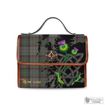 Cochrane Hunting Tartan Waterproof Canvas Bag with Scotland Map and Thistle Celtic Accents