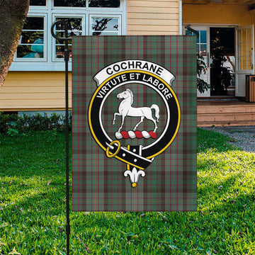 Cochrane Hunting Tartan Flag with Family Crest