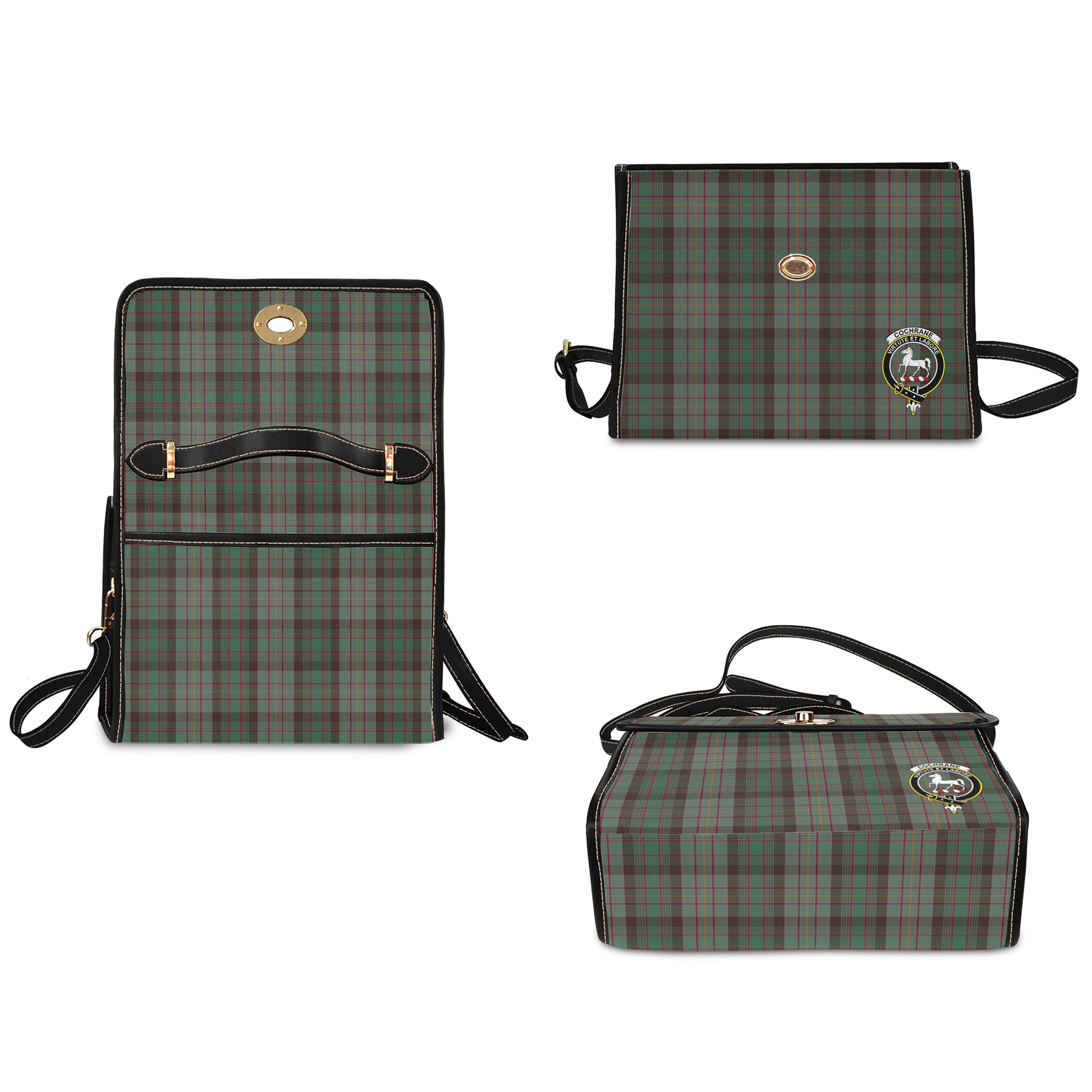 cochrane-hunting-tartan-leather-strap-waterproof-canvas-bag-with-family-crest
