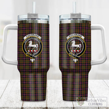 Cochrane Modern Tartan and Family Crest Tumbler with Handle