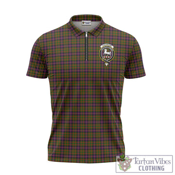 Cochrane Modern Tartan Zipper Polo Shirt with Family Crest