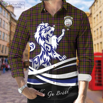 Cochrane Modern Tartan Long Sleeve Button Up Shirt with Alba Gu Brath Regal Lion Emblem