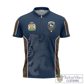Cochrane Modern Tartan Zipper Polo Shirt with Family Crest and Lion Rampant Vibes Sport Style
