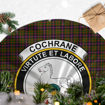 Cochrane Modern Tartan Christmas Tree Skirt with Family Crest
