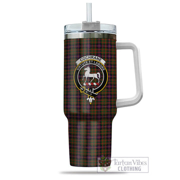 Cochrane Modern Tartan and Family Crest Tumbler with Handle
