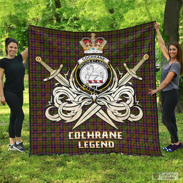 Cochrane Modern Tartan Quilt with Clan Crest and the Golden Sword of Courageous Legacy