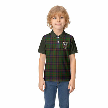 Cochrane Tartan Accent Kid Polo Shirt with Family Crest
