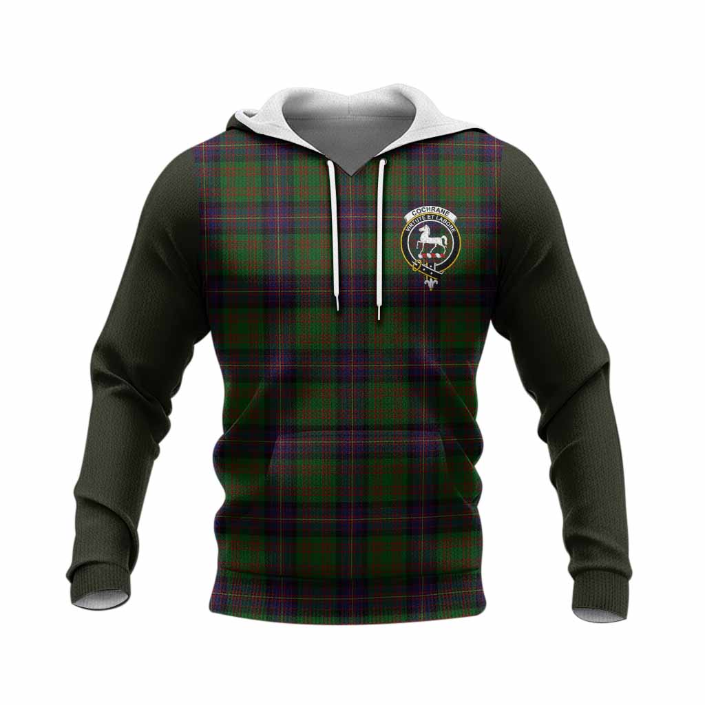 Cochrane Tartan Accent Knitted Hoodie with Family Crest