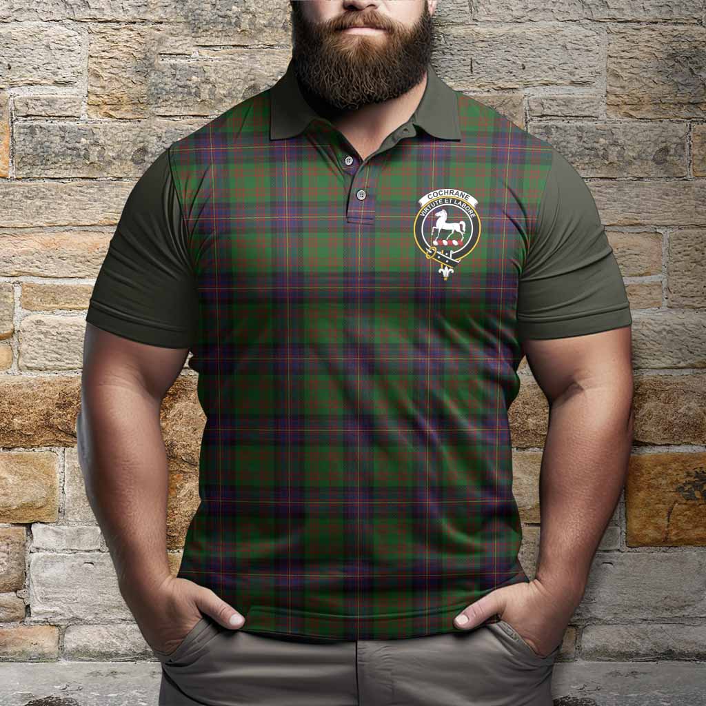 Cochrane Tartan Accent Polo Shirt with Family Crest