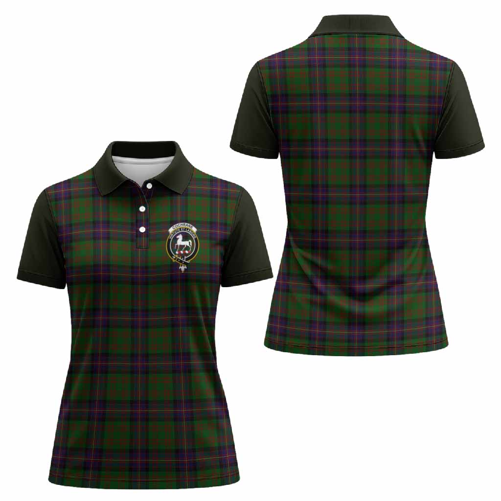 Cochrane Tartan Accent Women Polo Shirt with Family Crest