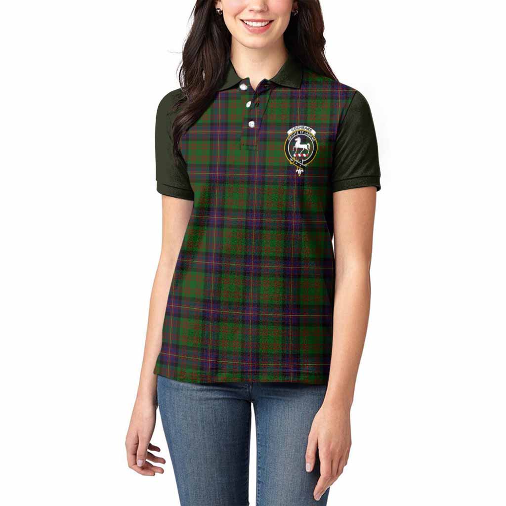 Cochrane Tartan Accent Women Polo Shirt with Family Crest