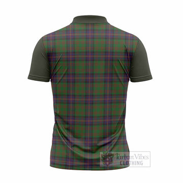 Cochrane Tartan Accent Zipper Polo Shirt with Family Crest