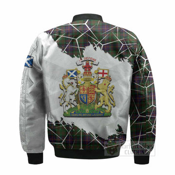 Cochrane Tartan Bomber Jacket with Family Crest and Lion Rampant Grunge Style