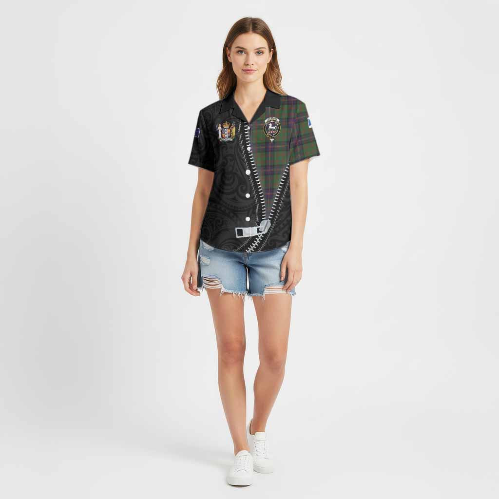 Cochrane Tartan Cotton Hawaiian Shirt New Zealand Pattern Unique Zipper Stylized