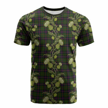 Cochrane Tartan Cotton T-shirt Seamless Scottish Thistle Flowers