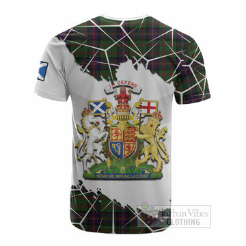 Cochrane Tartan Cotton T-shirt with Family Crest and Lion Rampant Grunge Style