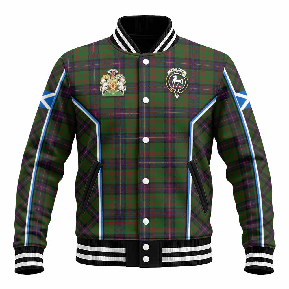 Cochrane Tartan Crest Baseball Jacket Scotland Coat of Arm Flag Style - Tartan Vibes Clothing