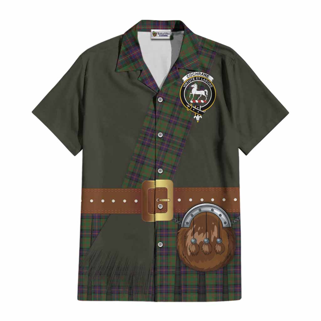 Cochrane Tartan Crest Cotton Hawaiian Shirt Kilt Costume Style
