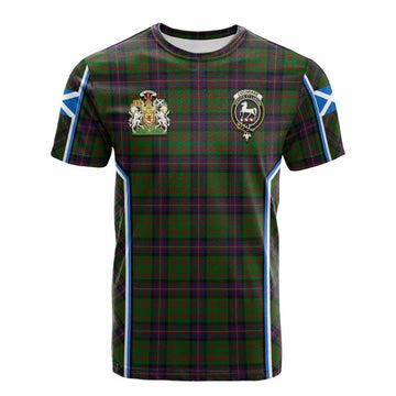 Cochrane Tartan Crest Cotton T-shirt Scotland Coat of Arm Flag Style