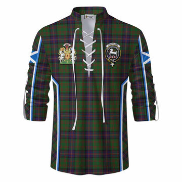 Cochrane Tartan Crest Ghillie Kilt Shirt Scotland Coat of Arm Flag Style