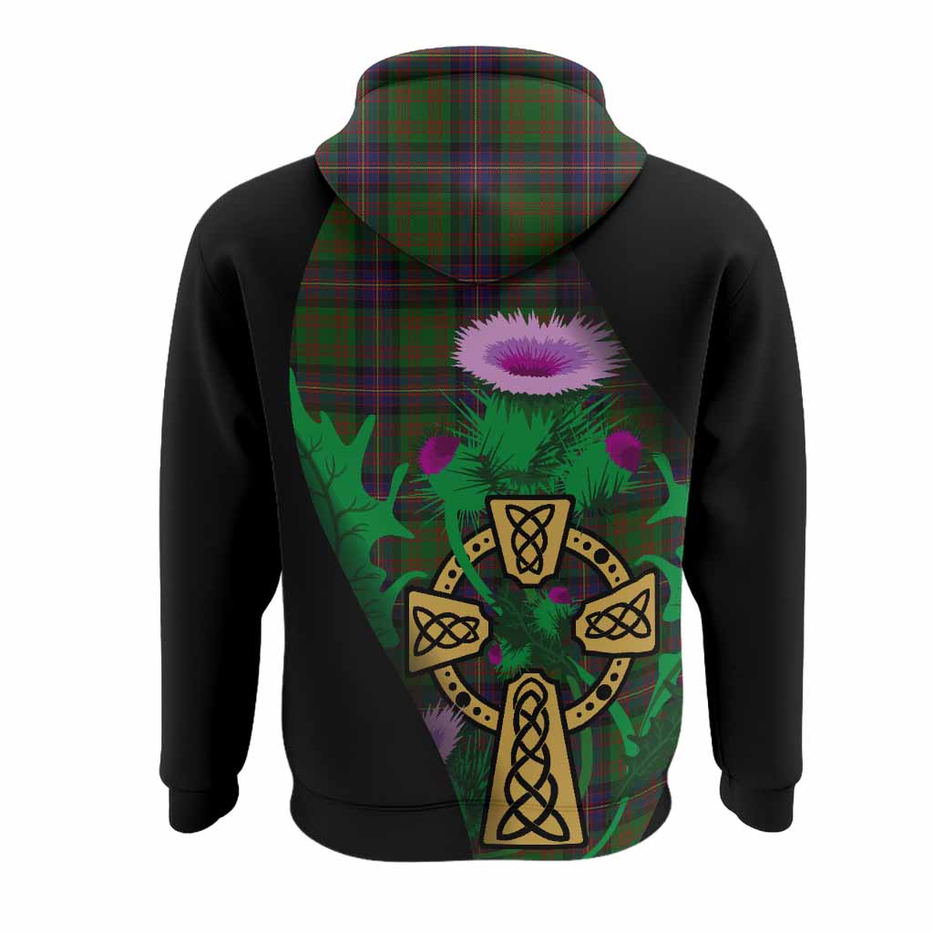 Cochrane Tartan Crest Hoodie Celtic Cross Thistle Flowers