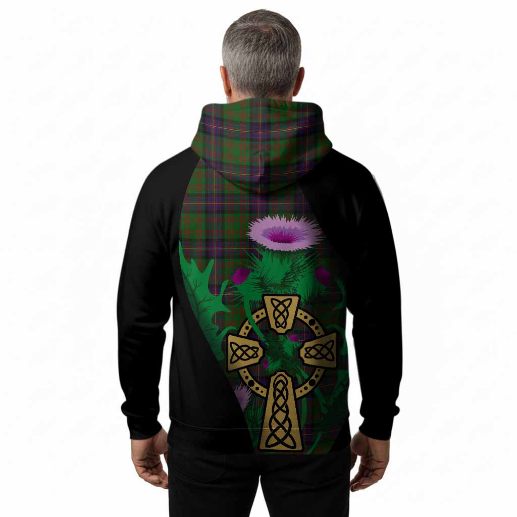 Cochrane Tartan Crest Hoodie Celtic Cross Thistle Flowers