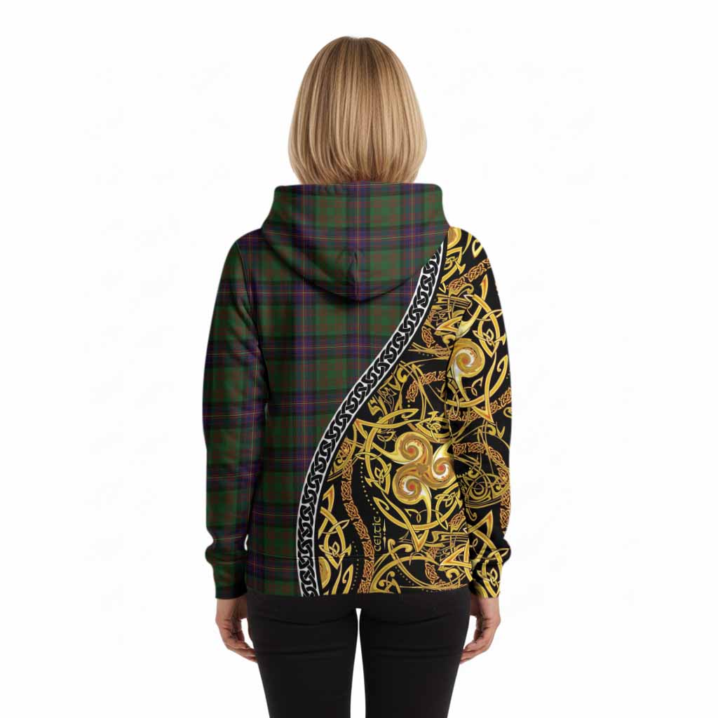 Cochrane Tartan Crest Hoodie Celtic Knot and Triple Trickle Spiral Symbols