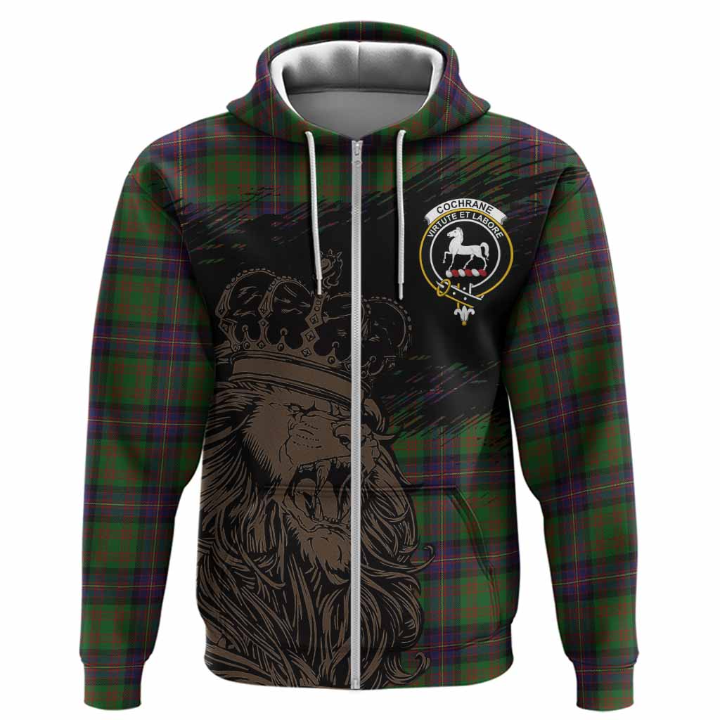 Cochrane Tartan Crest Hoodie Crowned Lion Heritage Style