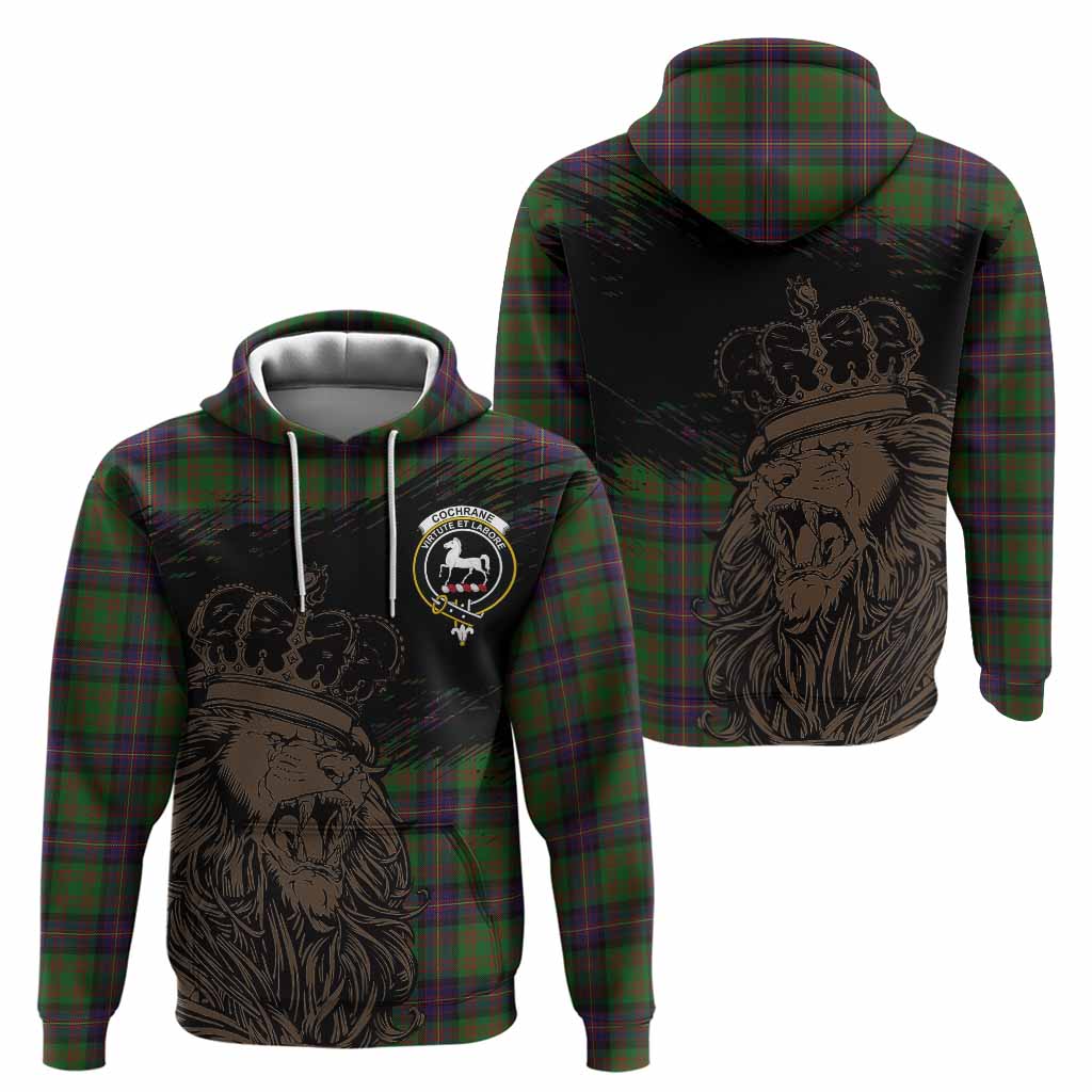 Cochrane Tartan Crest Hoodie Crowned Lion Heritage Style