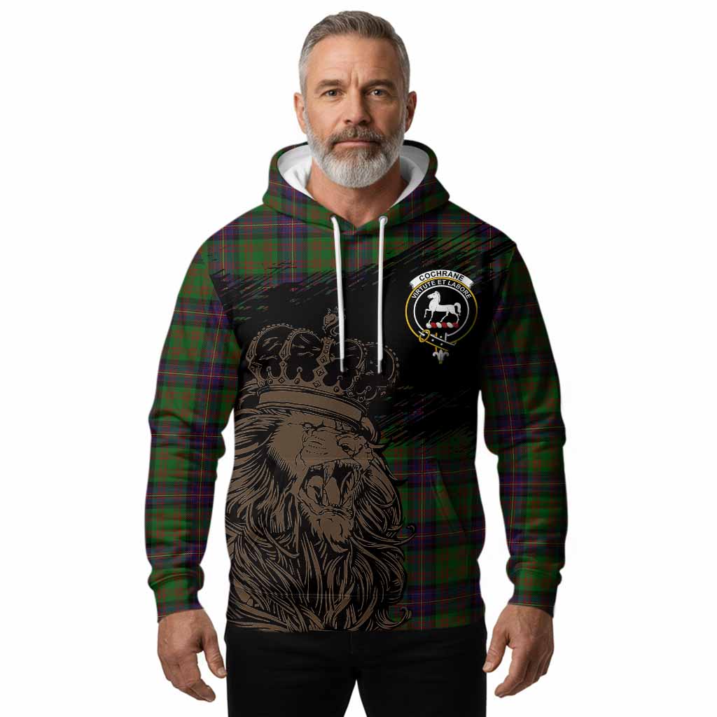 Cochrane Tartan Crest Hoodie Crowned Lion Heritage Style