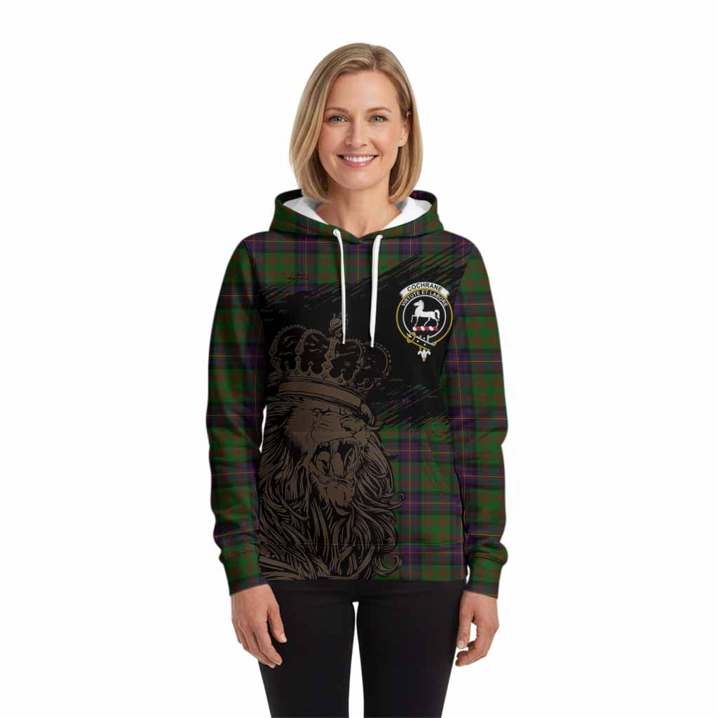 Cochrane Tartan Crest Hoodie Crowned Lion Heritage Style