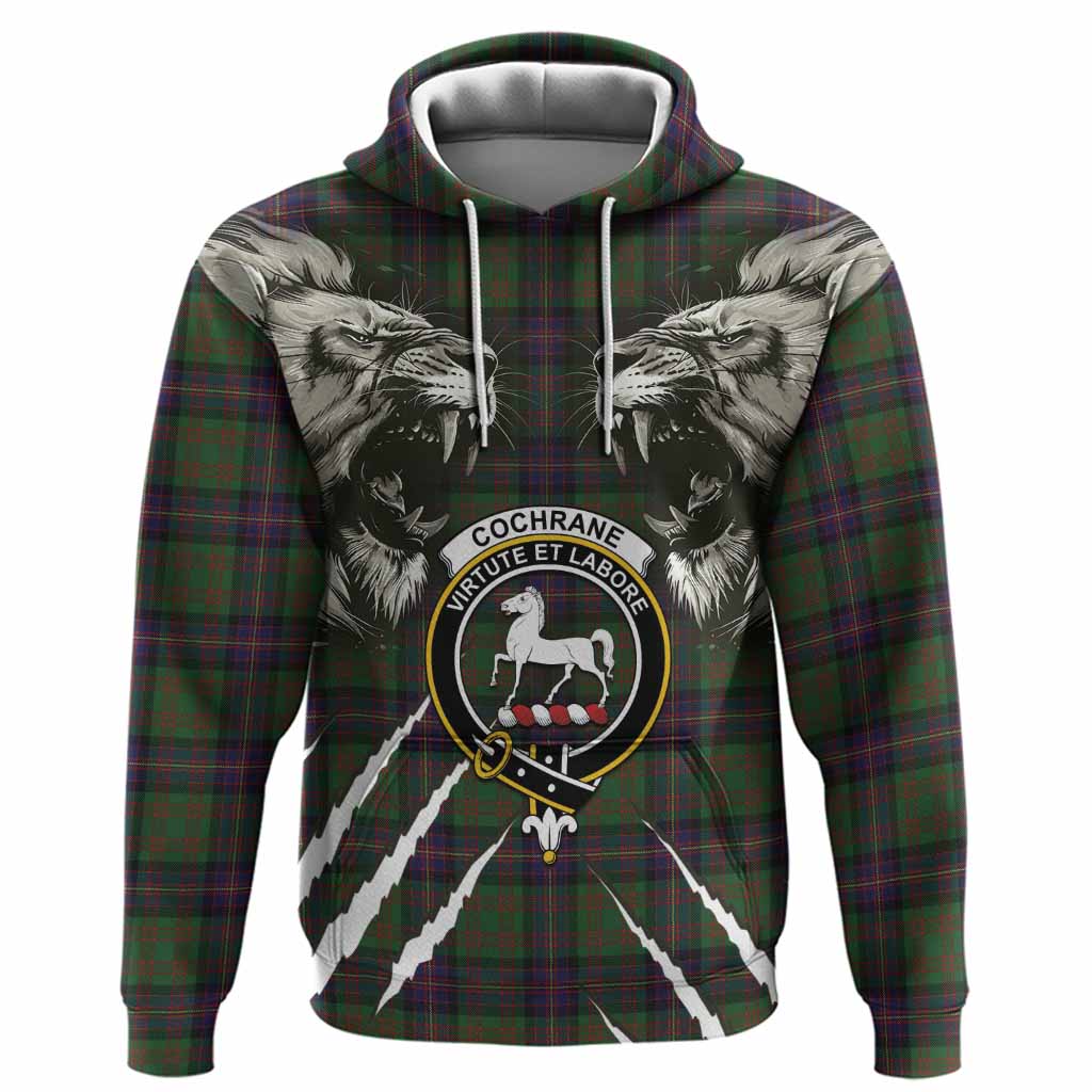 Cochrane Tartan Crest Hoodie Ferocious Lion Style