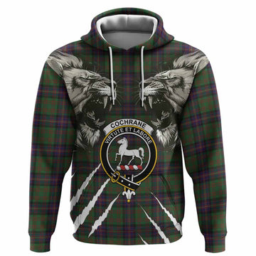 Cochrane Tartan Crest Hoodie Ferocious Lion Style