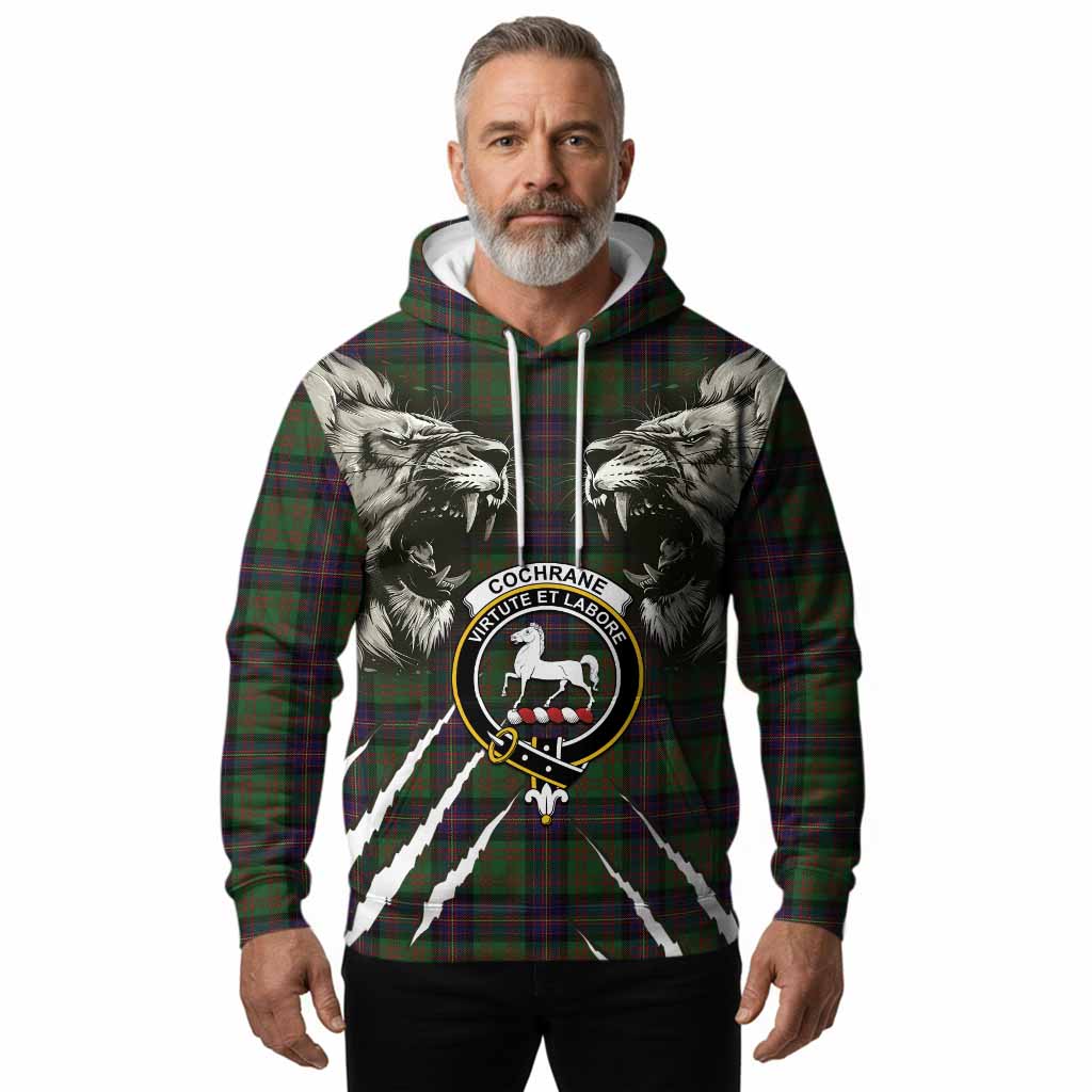Cochrane Tartan Crest Hoodie Ferocious Lion Style