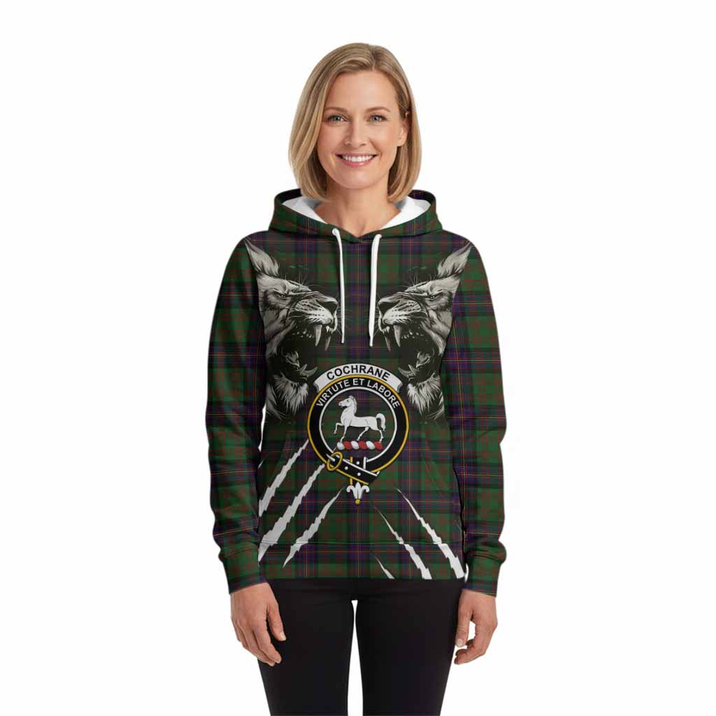 Cochrane Tartan Crest Hoodie Ferocious Lion Style