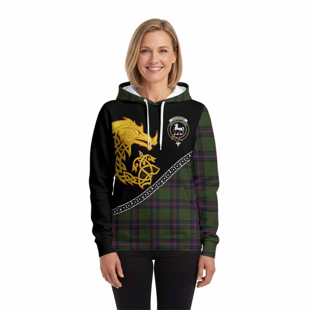 Cochrane Tartan Crest Hoodie Legendary Dragon Knot Half Style