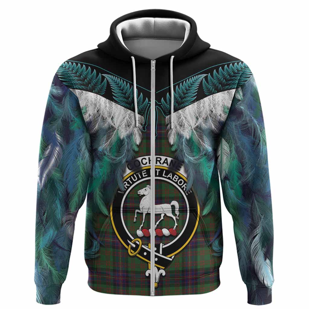 Cochrane Tartan Crest Hoodie New Zealand Maori Korowai Cloak