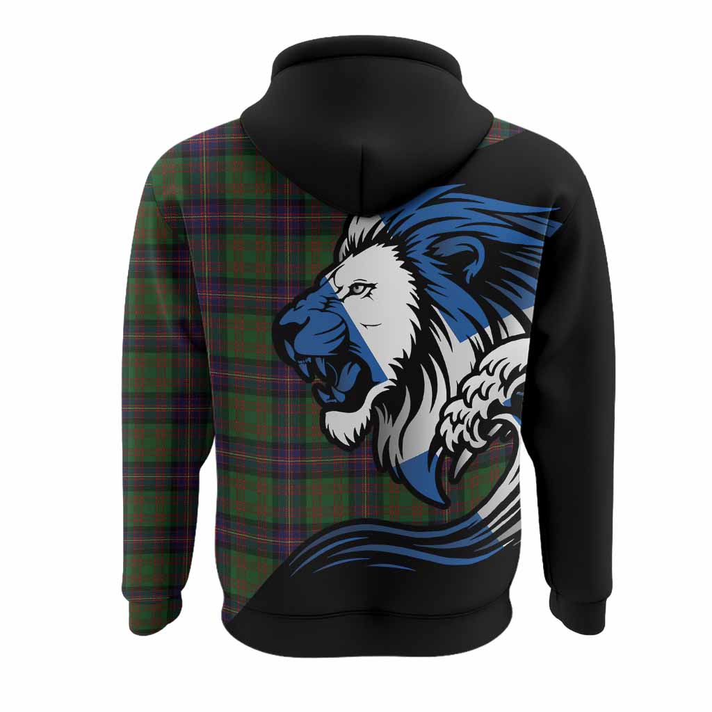 Cochrane Tartan Crest Hoodie Scottish Golden Lions Wave Flow