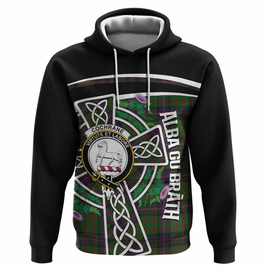 Cochrane Tartan Crest Hoodie Scottish Thistle Celtic Cross Alba Gu Brath
