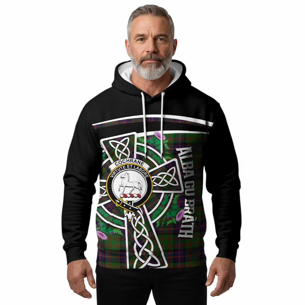 Cochrane Tartan Crest Hoodie Scottish Thistle Celtic Cross Alba Gu Brath