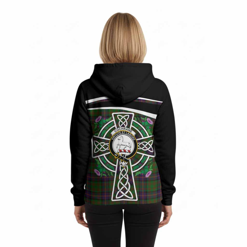 Cochrane Tartan Crest Hoodie Scottish Thistle Celtic Cross Alba Gu Brath