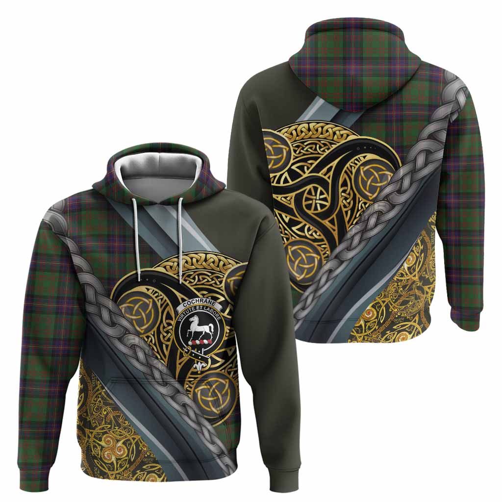 Cochrane Tartan Crest Hoodie Scottish Triskele Celtic