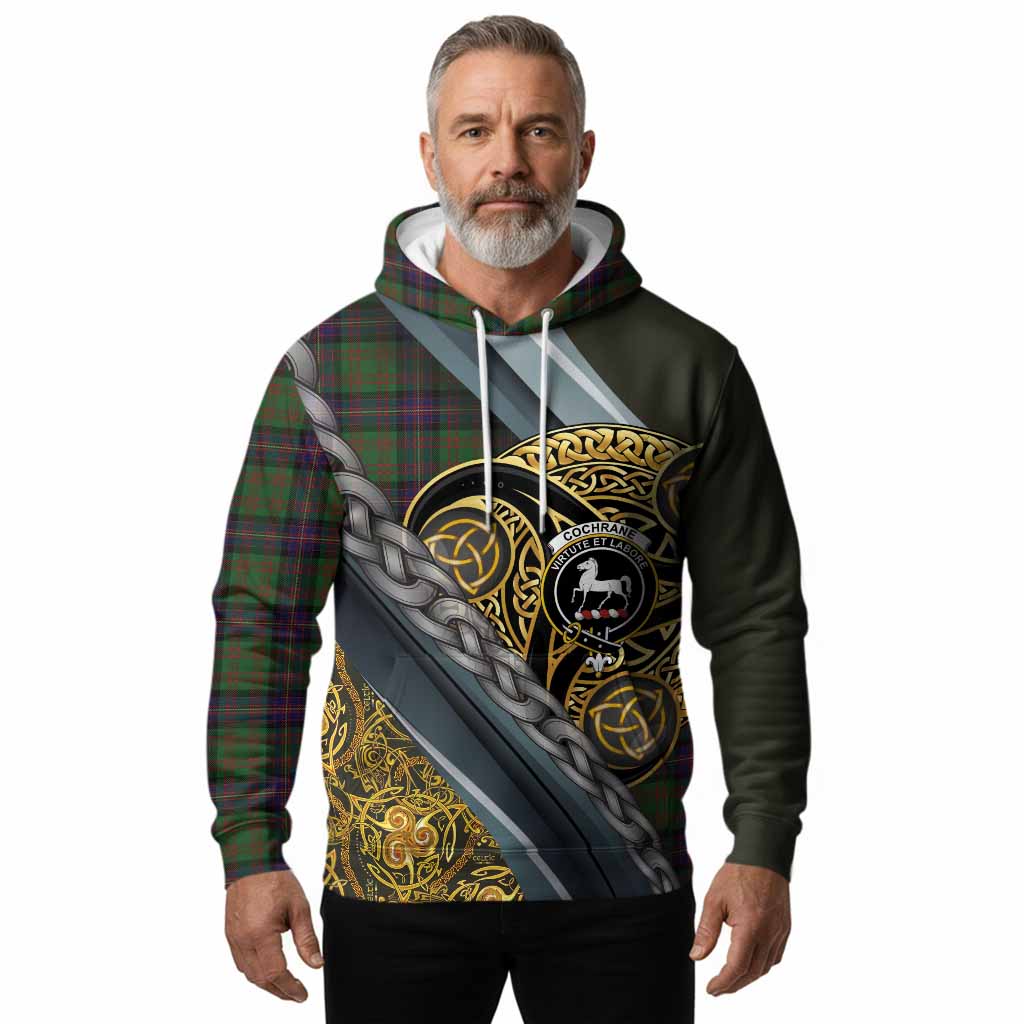 Cochrane Tartan Crest Hoodie Scottish Triskele Celtic