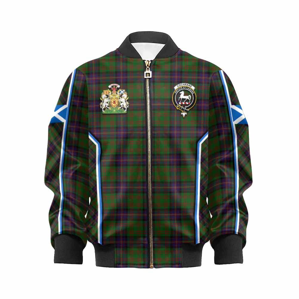 Cochrane Tartan Crest Kid Bomber Jacket Scotland Coat of Arm Flag Style - Tartan Vibes Clothing