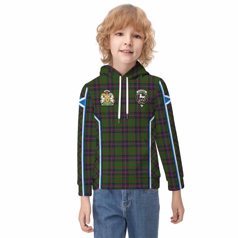 Cochrane Tartan Crest Kid Hoodie Scotland Coat of Arm Flag Style - Tartan Vibes Clothing