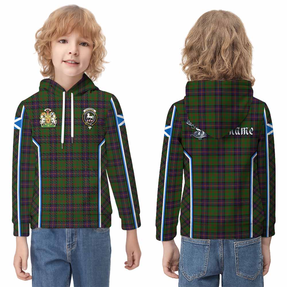 Cochrane Tartan Crest Kid Hoodie Scotland Coat of Arm Flag Style - Tartan Vibes Clothing