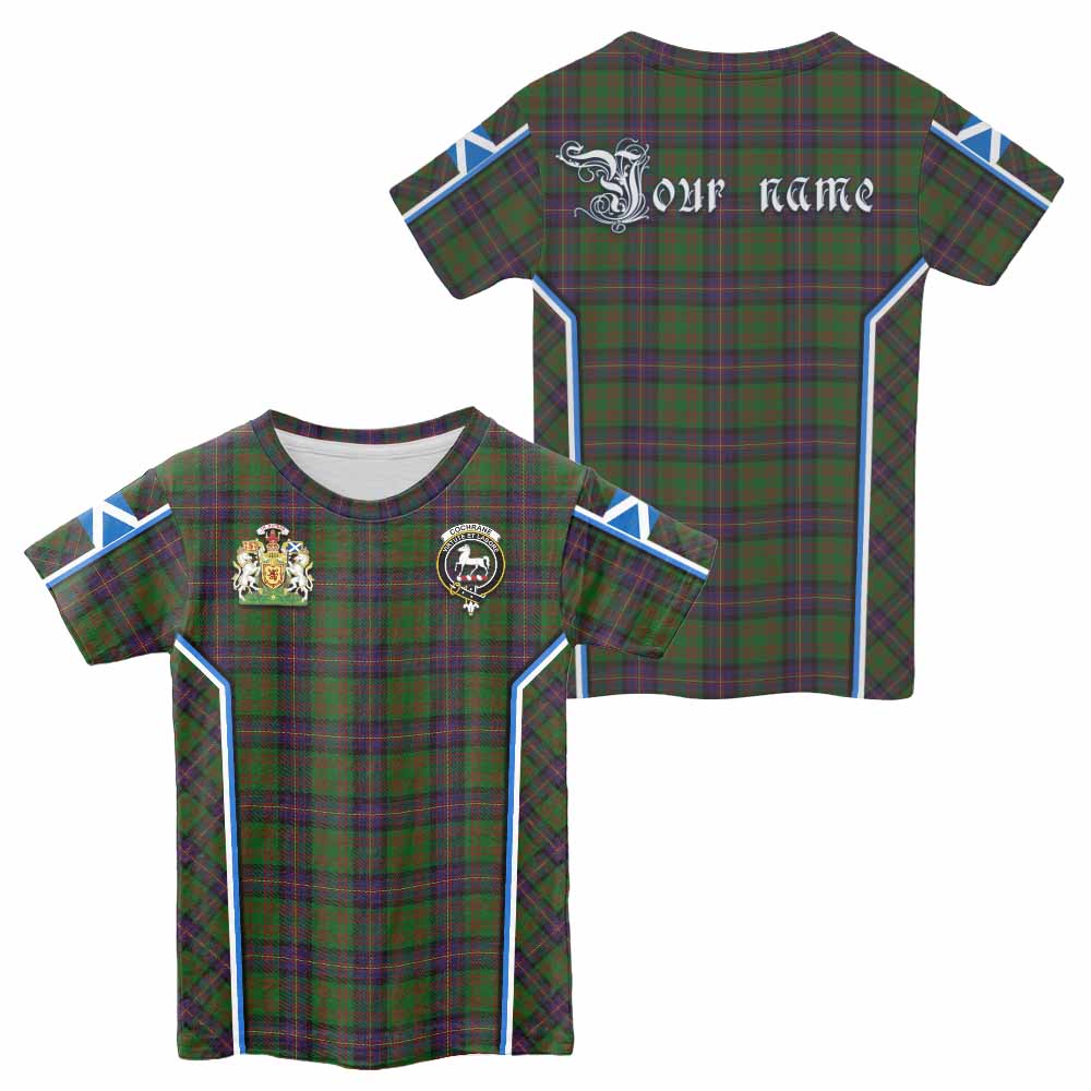 Cochrane Tartan Crest Kid T-shirt Scotland Coat of Arm Flag Style - Tartan Vibes Clothing