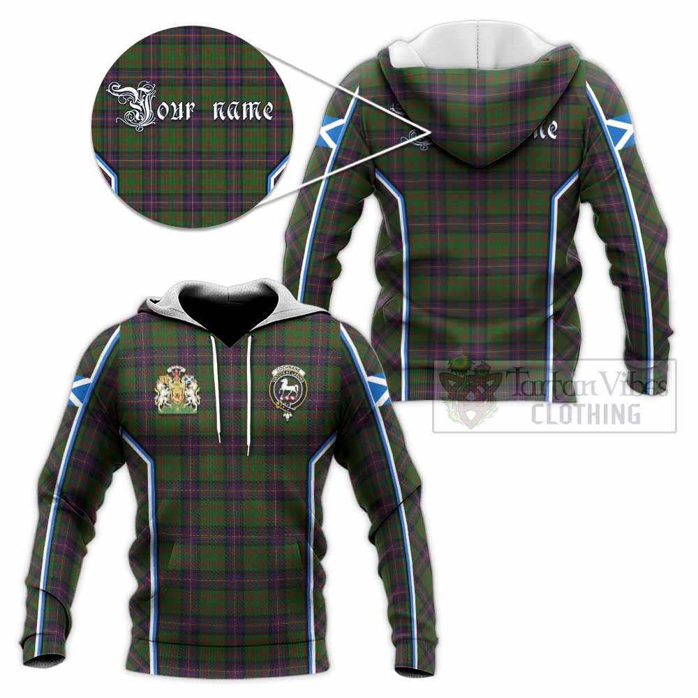 Cochrane Tartan Crest Knitted Hoodie Scotland Coat of Arm Flag Style - Tartan Vibes Clothing