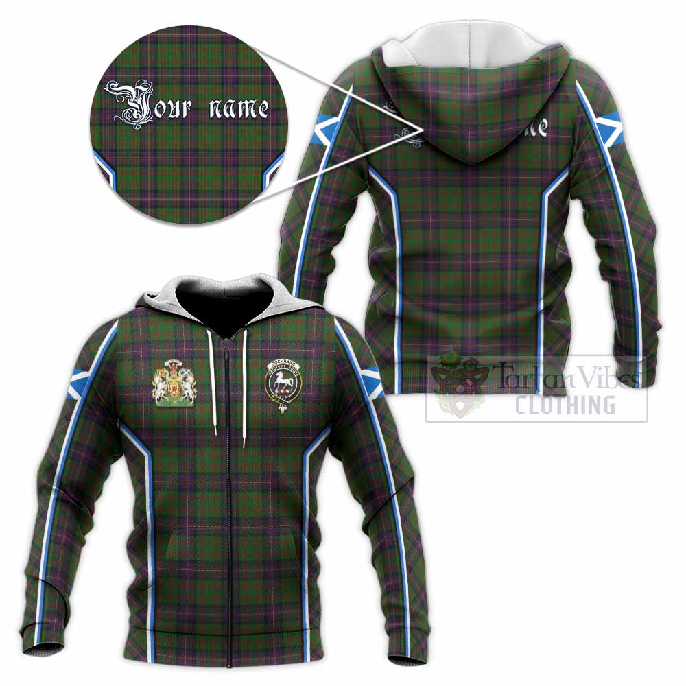 Cochrane Tartan Crest Knitted Hoodie Scotland Coat of Arm Flag Style - Tartan Vibes Clothing